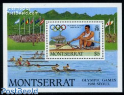 Montserrat 1988 Olympic Games S/s, Mint NH, Sport - Kayaks & Rowing - Olympic Games - Remo