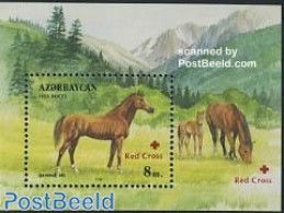 Azerbaijan 1997 Horses, Red Cross S/s, Mint NH, Health - Nature - Red Cross - Horses - Rode Kruis