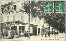 42 FEURS. Hôtel De La Gare 1909 - Feurs