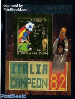 Central Africa 1983 World Cup Football S/s Imperforated, Gold, Mint NH, Sport - Football - Centraal-Afrikaanse Republiek