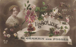 03 - ALLIER - SAINT-GERMAIN DES FOSSES - Carte Fantaisie Ancienne "un Bonjour De" - 10320 - Sonstige & Ohne Zuordnung