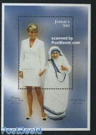 Jamaica 1998 Diana & Mother Theresa S/s, Mint NH, History - Charles & Diana - Kings & Queens (Royalty) - Nobel Prize W.. - Familles Royales