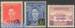 Australia 1941 Overprints 3v, Mint NH, Nature - Animals (others & Mixed) - Cattle - Wild Mammals - Unused Stamps