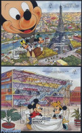 Antigua & Barbuda 1989 Disney, Philexfrance 2 S/s, Mint NH, Transport - Automobiles - Art - Disney - Voitures