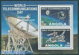 Angola 1995 World Telecommunication Day S/s, Mint NH, Science - Transport - Telecommunication - Space Exploration - Telekom