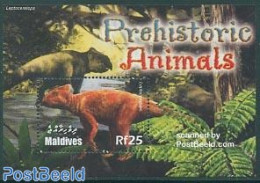 Maldives 2005 Preh. Animals S/s, Leptoceratops, Mint NH, Nature - Prehistoric Animals - Preistorici