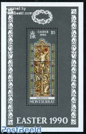 Montserrat 1990 Easter S/s, Mint NH, Religion - Religion - Art - Stained Glass And Windows - Glas & Fenster