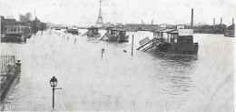 PARIS INONDE (Janvier 1910) - Pontons Des Bateaux Parisiens  Quai D'auteuil - Überschwemmung 1910