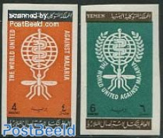 Yemen, Arab Republic 1962 Anti Malaria 2v Imperforated, Mint NH, Health - Nature - Health - Insects - Other & Unclassified