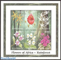 Tanzania 1999 African Flowers 6v M/s /Anselia Africana, Mint NH, Nature - Flowers & Plants - Tansania (1964-...)