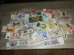 LOT DE 90 BILLETS TOUS DIFFERENTS DE DIFFERENTS PAYS DE 1910 A NOS JOURS - Lots & Kiloware - Banknotes