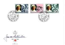 LIECHTENSTEIN MI-NR. 875-877 FDC FÜRSTIN GINA, ROTES KREUZ 1985 - Croce Rossa