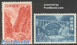 Japan 1951 Tourism 2v, Mint NH, Art - Bridges And Tunnels - Neufs