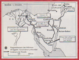 Moïse. L'exode. Religion. Hébreux. Itinéraire De L'Exode. Larousse 1960. - Historical Documents