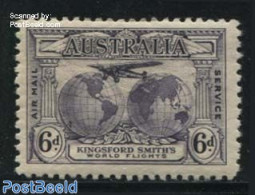 Australia 1931 Air Mail Service 1v, Mint NH, Transport - Various - Aircraft & Aviation - Globes - Maps - Neufs