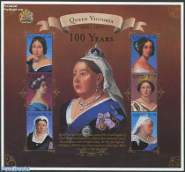 Saint Vincent 2001 Queen Victoria 6v M/s, Mint NH, History - Kings & Queens (Royalty) - Familias Reales