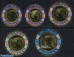 Jordan 1967 King Hussein II 5v, Mint NH, History - Various - Kings & Queens (Royalty) - Other Material Than Paper - Ro.. - Königshäuser, Adel