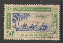 DAHOMEY - 1942 - Poste Aérienne PA N°YT. 17 - Avion 50f Vert Et Bleu - Oblitéré / Used - Used Stamps