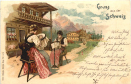 Gruss Aus Der Schweiz - Litho - Autres & Non Classés