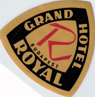 ETIQUETTES D HOTELS HONGRIE BUDAPEST GRAND HOTEL ROYAL 9 CM DE DIAMETRE - Adesivi Di Alberghi