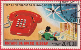 N° Yvert & Tellier 17 - Guinée-Bissau (Poste Aérienne) (1976) (Oblitéré) - 100è Liaison Téléphonique (Teclas) - Guinea-Bissau