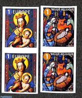 Belgium 2019 Christmas 4v (from Booklets), Mint NH, Religion - Christmas - Art - Stained Glass And Windows - Ongebruikt