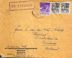 Indonesia 1950 Airmail Letter To Holland, Postal History - Indonesien