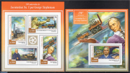 Sao Tome/Principe 2015 George Stephenson Locomotives 2 S/s, Mint NH, Transport - Railways - Treinen