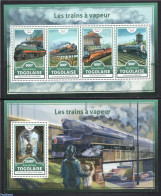 Togo 2016 Railways 2 S/s, Mint NH, Transport - Railways - Treni