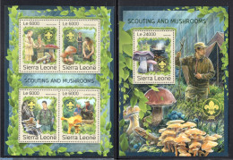 Sierra Leone 2016 Mushrooms 2 S/s, Mint NH, Nature - Science - Sport - Mushrooms - Inventors - Scouting - Hongos