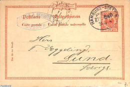 Germany, Empire 1894 Postcard Railway Post HAMBURG-STETTIN, Used Postal Stationary - Covers & Documents