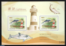 Korea, North 2009 Lighthouse 2v M/s, Mint NH, Nature - Various - Sea Mammals - Lighthouses & Safety At Sea - Vuurtorens