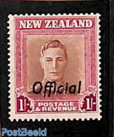 New Zealand 1947 1sh, OFFICIAL, Stamp Out Of Set, Unused (hinged) - Unused Stamps