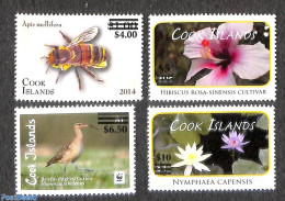 Cook Islands 2022 Overprints 4v, Mint NH, Nature - Birds - Flowers & Plants - Insects - Other & Unclassified