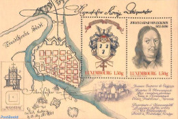 Luxemburg 2022 Jean Gaspard De Cicignon S/s, Mint NH, History - Various - Coat Of Arms - Maps - Unused Stamps