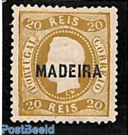 Madeira 1868 20R, Stamp Out Of Set, Unused (hinged) - Madeira