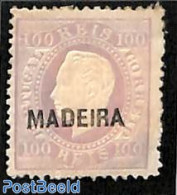 Madeira 1871 100R, Stamp Out Of Set, Unused (hinged) - Madeira