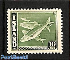 Iceland 1942 10A, Perf. 14, Stamp Out Of Set, Unused (hinged), Nature - Fish - Nuevos