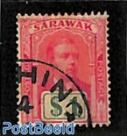 Malaysia 1918 Sarawak, 1$, Without WM, Stamp Out Of Set, Used Stamps - Sonstige & Ohne Zuordnung