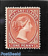 Falkland Islands 1891 1p,. Carminebrown, Stamp Out Of Set, Unused (hinged) - Other & Unclassified