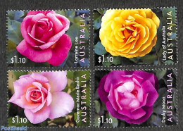 Australia 2022 Roses 4v, Mint NH, Nature - Flowers & Plants - Roses - Ungebraucht