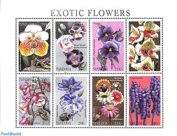 Tanzania 1998 Insects & Flowers 8v M/s, Mint NH, Nature - Flowers & Plants - Insects - Tansania (1964-...)