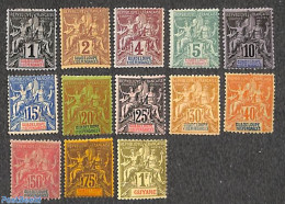 Guadeloupe 1892 Definitives 13v, Unused (hinged) - Nuevos