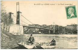 42 SAINT-JUST-SUR-LOIRE. Le Pont Suspendu 1925 - Other & Unclassified