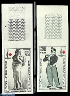 France 1963 Red Cross 2v, Imperforated, Mint NH, Health - Performance Art - Red Cross - Music - Ongebruikt
