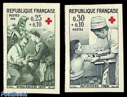 France 1966 Red Cross 2v, Imperforated, Mint NH, Health - Red Cross - Unused Stamps