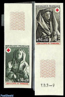 France 1973 Red Cross 2v, Imperforated, Mint NH, Health - Red Cross - Unused Stamps