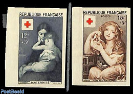 France 1954 Red Cross 2v, Imperforated, Mint NH, Health - Red Cross - Nuevos