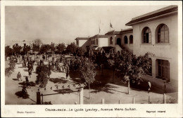 CPA Casablanca Marokko, Lycée Lyautey, Avenue Mers Sultan - Otros & Sin Clasificación
