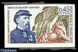 France 1970 Siege Of Belfort 1v, Imperforated, Mint NH, Nature - Cat Family - Art - Sculpture - Nuevos